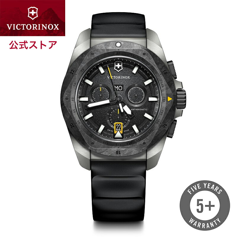 ビクトリノックス 腕時計（メンズ） 【公式限定レビュー特典】ビクトリノックス VICTORINOX 公式 I.N.O.X. イノックスクロノ カーボン チタン ブラック 242011【正規品 5年保証】腕時計 メンズ クロノグラフ ラバー 時計 防水 ブランド おしゃれ 誕生日 ギフト プレゼント 男性 記念品 50代 40代 30代 20代 60代