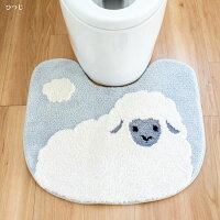 ファンディットアニマルトイレマット豆しばひつじch201027丸洗い可洗える滑り止め犬シバイヌ