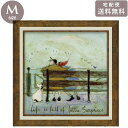 \マラソンP2倍+クーポン/ サムトフト リトル サプライズ ST-08125 Mサイズ アートフレーム 絵画 ユーパワー 犬 ベンチ 人物 ギフト アート おしゃれ 北欧 インテリア お部屋