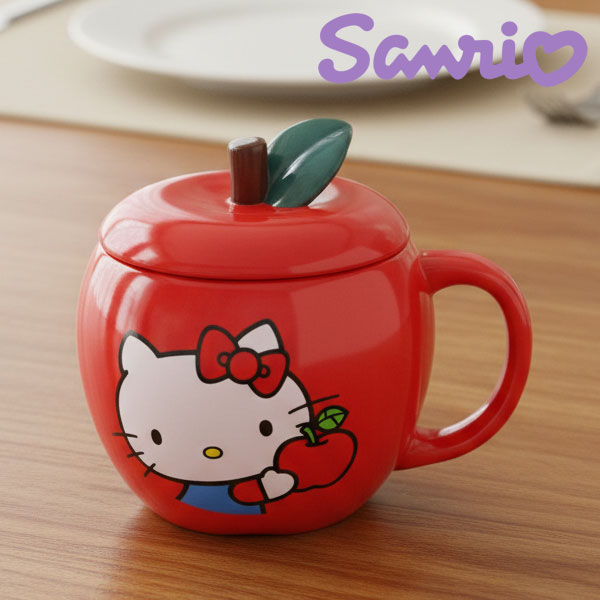 Rakuten - ＼お買い物マラソンP2倍＋クーポン／ ハローキティ リンゴマグ 330ml フタ付き SAN4357 サンリオ マグカップ コップ マグ 蓋付き りんご ギフト 新生活 お祝い かわいい