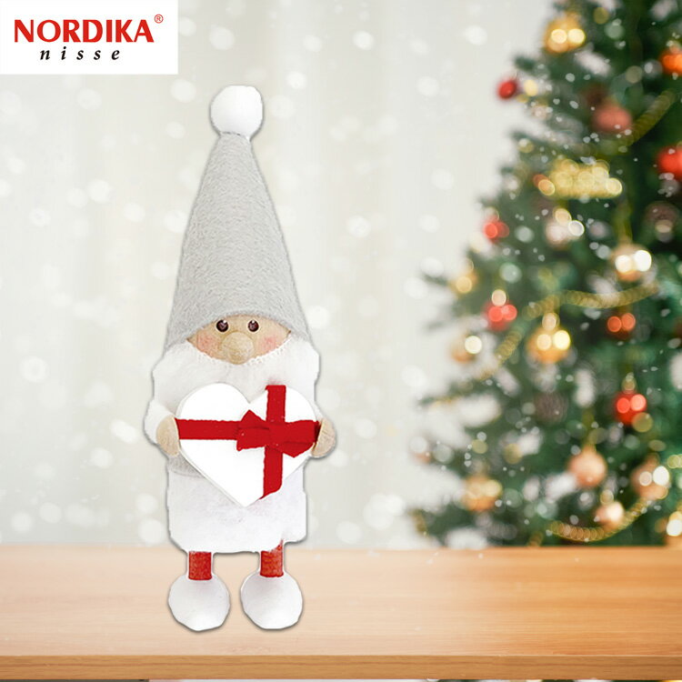 定形外送料無料 NORDIKA nisse ノルディカニッセ ハートフルサンタ サイレントナイト ホワイト レッド NRD120686 ノルディカ 人形 クリスマス 置物 飾り サンタクロース