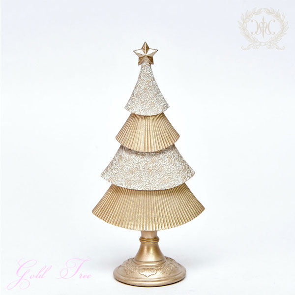 シャルドネ ゴールド ツリー ショート S 010715 ハルモニア ノエル 置物 飾り クリスマスツリー クリスマス オブジェのサムネイル