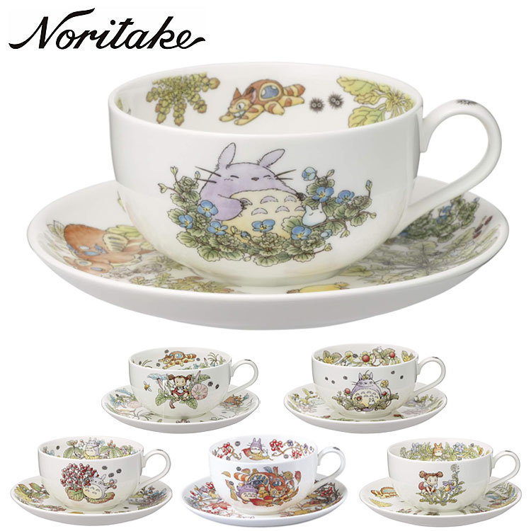 おしゃれなティーセット Noritake ノリタケ となりのトトロ ミルクティー 碗皿 カップ＆ソーサー ティーカップ トトロ 小皿 送料無料 ボーンチャイナ ジブリ