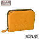 スヌーピー グローブ 二つ折り財布 送料無料 73017 財布 ピーナッツ キャメル PEANUTS GLOVE SNOOPY 野球 ラウンド 本革 レザー 牛革 ファスナー(4)