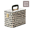 トレンケース 30cm フラワーボーダー柄 送料無料 ミラー付き コスメボックストメイクボックス 大容量 収納ボックス 化粧品 収納 花柄 鏡付き