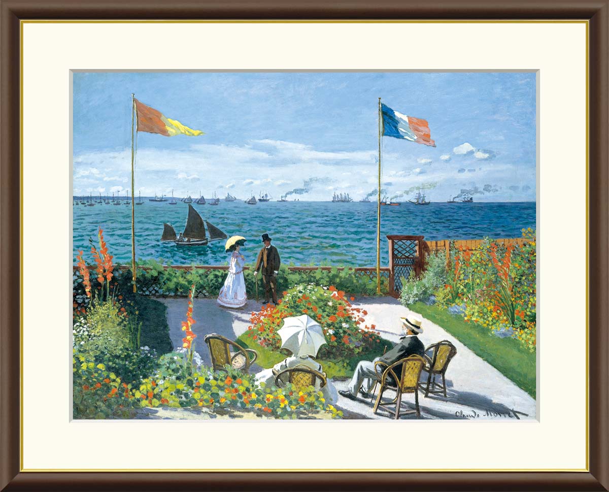 絵画 アート フレーム クロード・モネ サン・タドレスのテラス 送料無料 J1-023 F8 F6 F4 名画 複製 額..