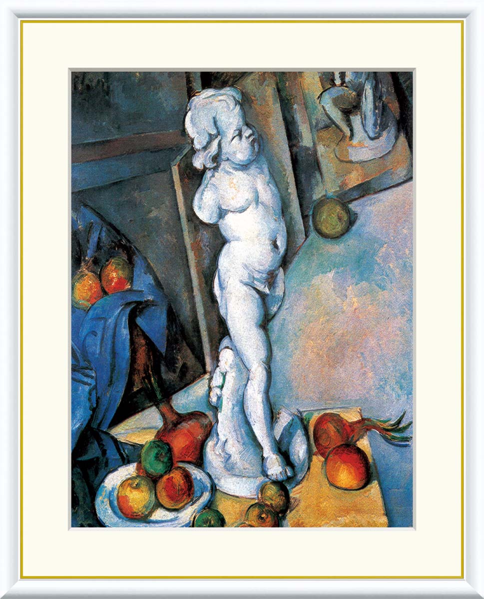 Rakuten - ＼マラソンP2倍＋クーポン／ 絵画 アート フレーム ポール・セザンヌ キューピッドの石膏像のある静物 送料無料 J1-054 F8 F6 F4 名画 複製 額 美術印刷 10年間品質保証 高精細 高品質