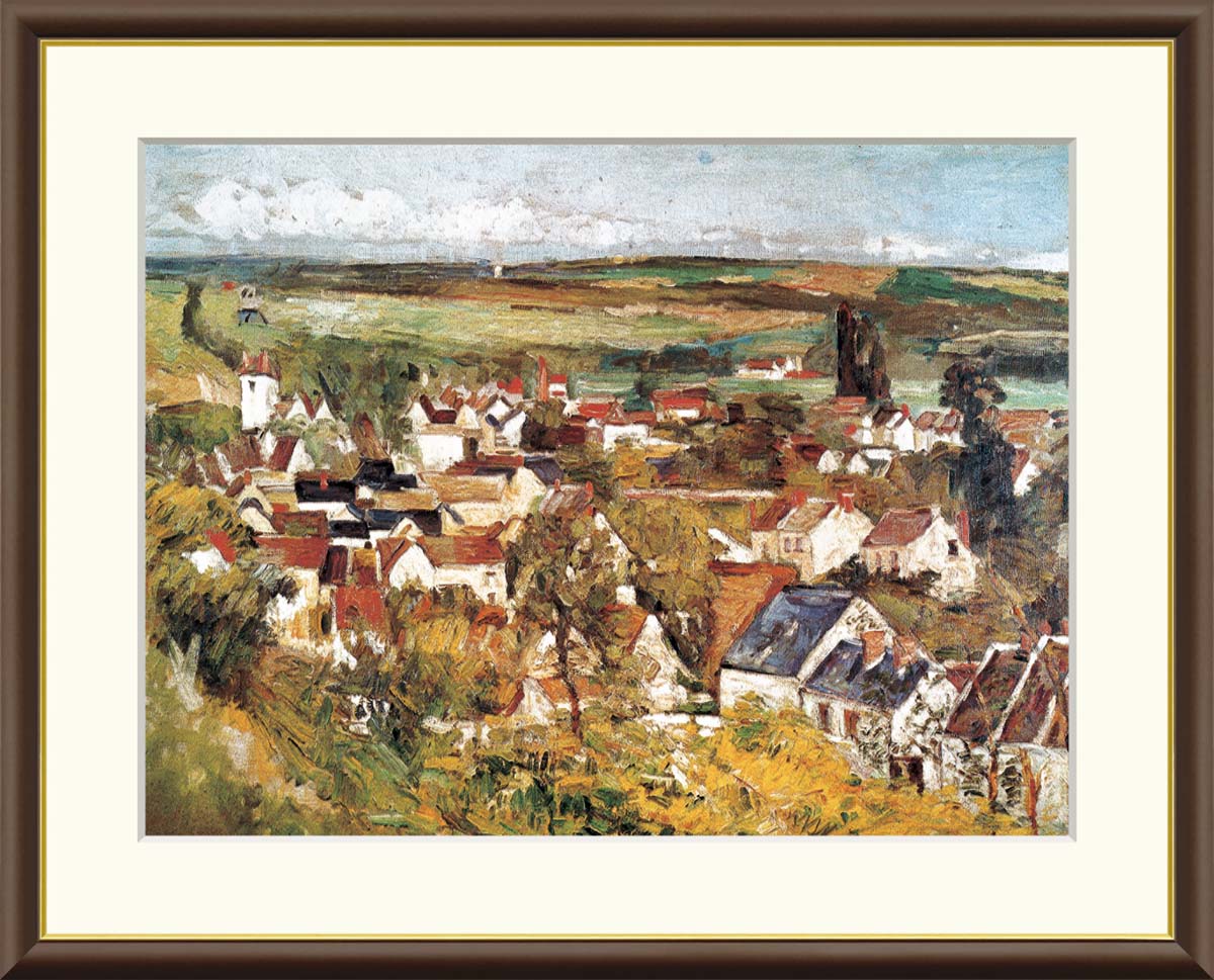 絵画 アート フレーム ポール・セザンヌ オヴェールの展望 送料無料 J1-057 F8 F6 F4 名画 複製 額 美術印刷 10年間品質保証 高精細 高品質