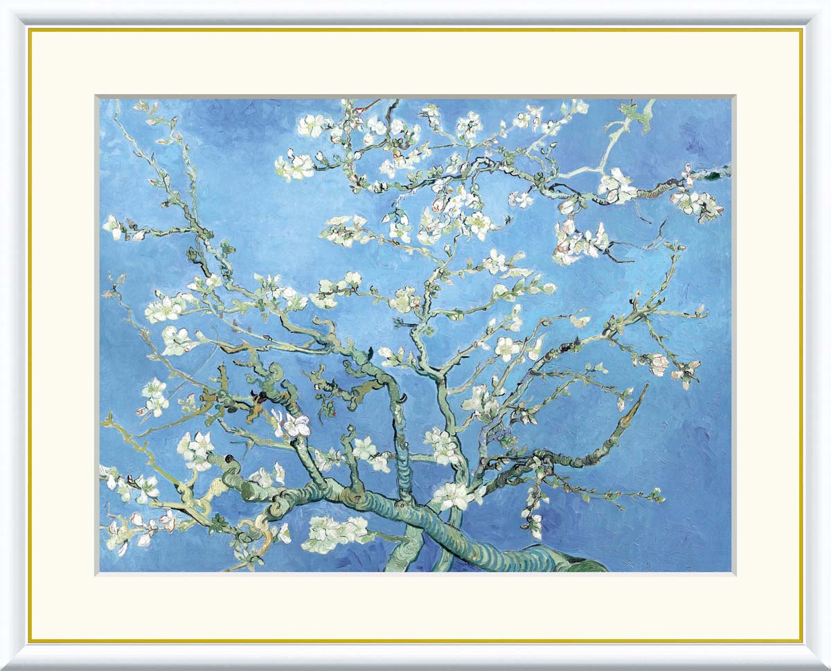 絵画 アート フレーム フィンセント・ファン・ゴッホ 花咲くアーモンドの枝 送料無料 J1-064 F8 F6 F4 ..
