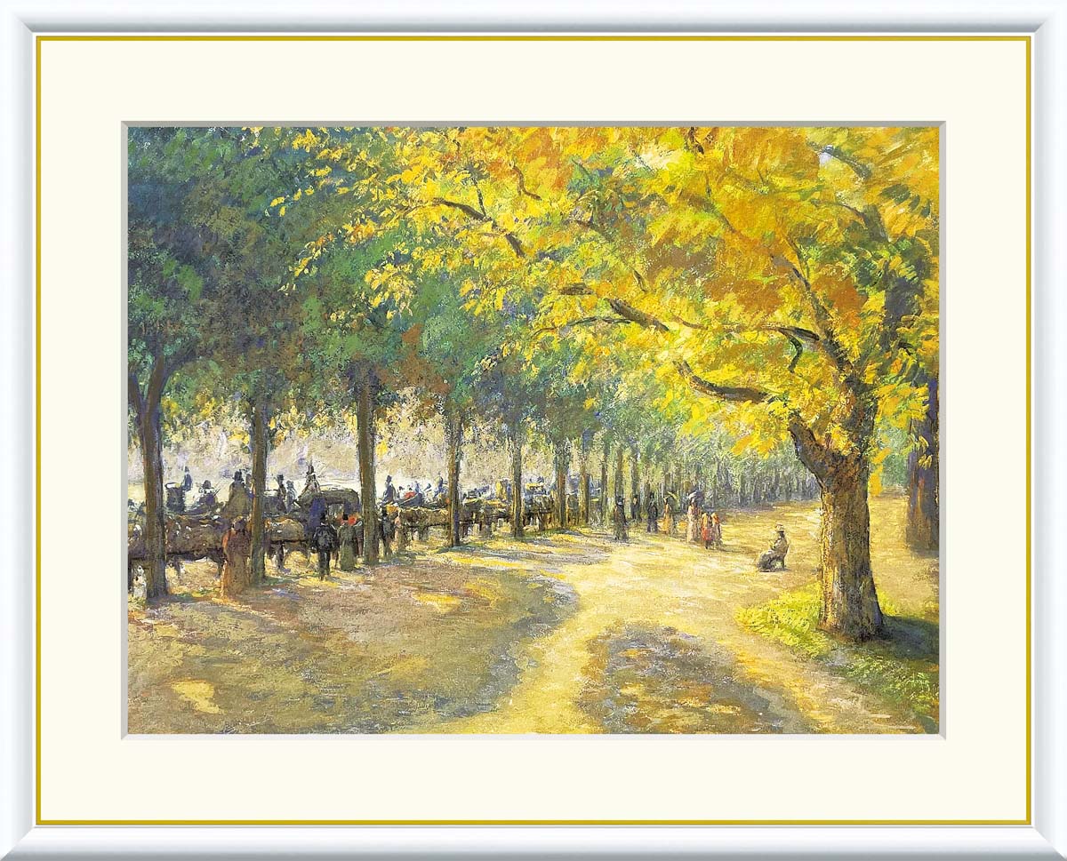 ＼P2倍＋クーポン／ 絵画 アート フレーム カミーユ・ピサロ ロンドン、ハイドパーク 送料無料 J1-084 F8 F6 F4 名画 複製 額 美術印刷 10年間品質保証 高精細 高品質
