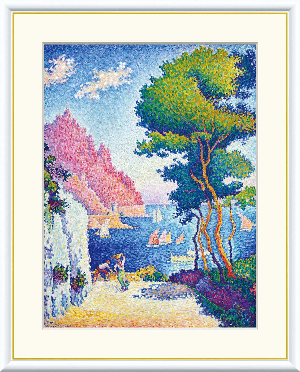 Rakuten - ＼マラソンP2倍＋クーポン／ 絵画 アート フレーム ポール・シニャック ノーリ岬 送料無料 J1-137 F8 F6 F4 名画 複製 額 美術印刷 10年間品質保証 高精細 高品質