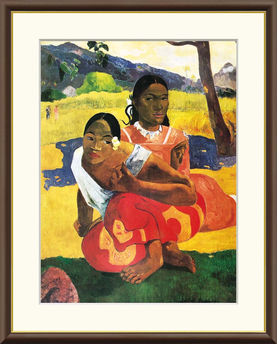 Rakuten - 絵画 アート フレーム ポール・ゴーギャン ナフェア・ファア・イポイポ（いつ結婚するの？） 送料無料 J1-141 F8 F6 F4 名画 複製 額 美術印刷 10年間品質保証 高精細 高品質
