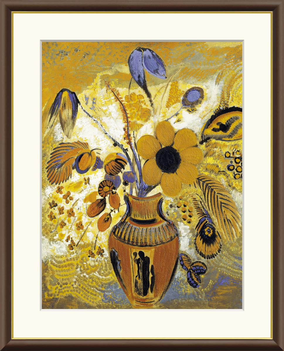 Rakuten - 絵画 アート フレーム オディロン・ルドン エトルリア花瓶の花 送料無料 J1-157 F8 F6 F4 名画 複製 額 美術印刷 10年間品質保証 高精細 高品質