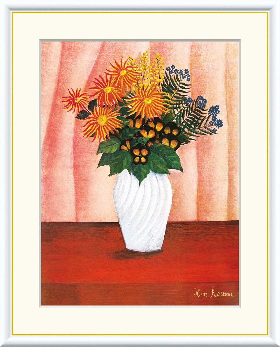 Rakuten - ＼マラソンP2倍＋クーポン／ 絵画 アート フレーム アンリ・ルソー 花 送料無料 J1-213 F8 F6 F4 名画 複製 額 美術印刷 10年間品質保証 高精細 高品質