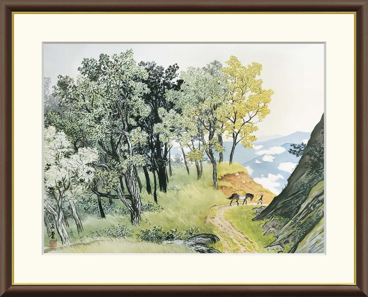 Rakuten - ＼お買い物マラソンP2倍＋クーポン／ 絵画 アート フレーム 川合玉堂 山雨一過 送料無料 J2-016 F8 F6 F4 名画 複製 額 美術印刷 10年間品質保証 高精細 高品質