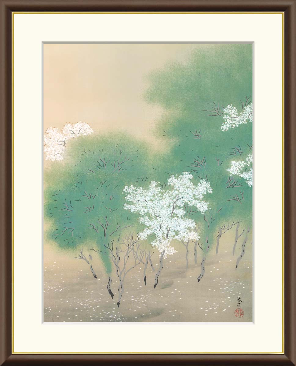 ＼P2倍＋クーポン／ 絵画 アート フレーム 菱田春草 春色 送料無料 J2-116 F8 F6 F4 名画 複製 額 美術印刷 10年間品質保証 高精細 高品質