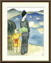 \マラソンP2倍+クーポン/ 絵画 アート フレーム 竹久夢二 燈籠流し 送料無料 J2-129 F8 F6 F4 名画 複製 額 美術印刷 10年間品質保証 高精細 高品質