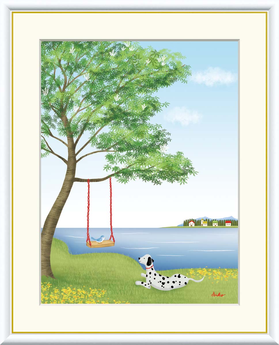 Rakuten - 絵画 アート フレーム 鈴木みこと エンジュ 送料無料 J3-G002 F8 F6 F4 名画 複製 額 美術印刷 10年間品質保証 高精細 高品質