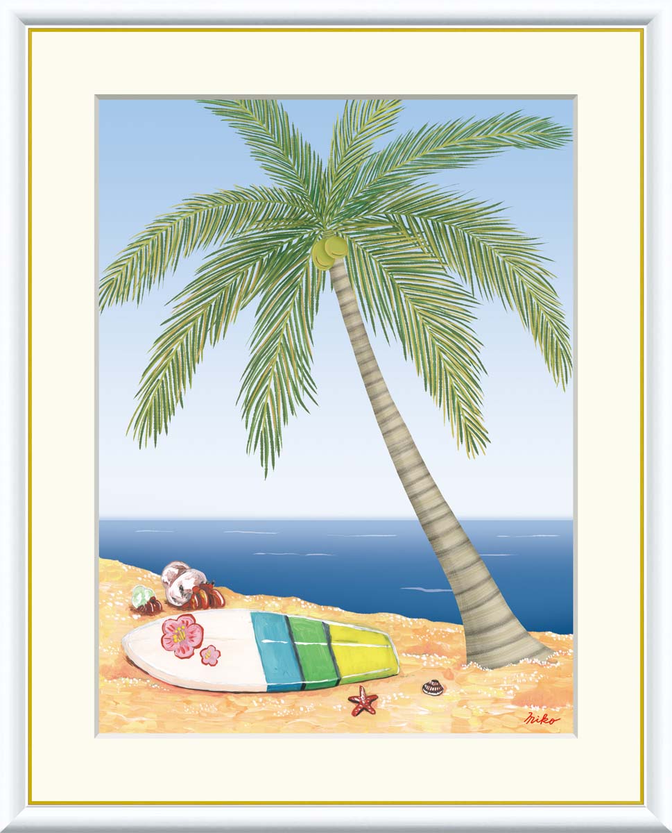 Rakuten - 絵画 アート フレーム 鈴木みこと ヤシの木 送料無料 J3-G009 F8 F6 F4 名画 複製 額 美術印刷 10年間品質保証 高精細 高品質