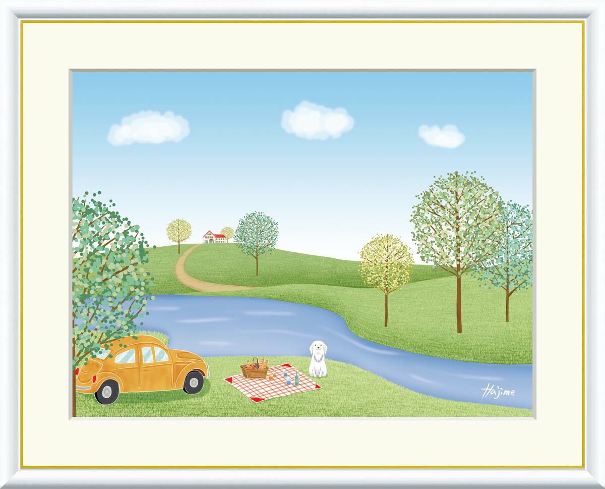 Rakuten - 絵画 アート フレーム 喜多一 ピクニック 送料無料 J3-H007 F8 F6 F4 名画 複製 額 美術印刷 10年間品質保証 高精細 高品質
