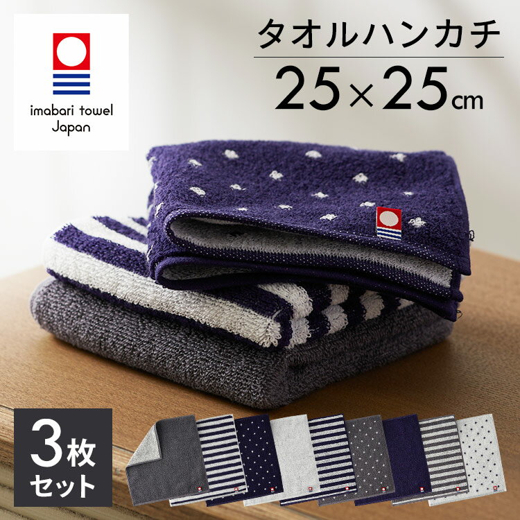 ハンカチ タオルハンカチ 今治タオル 3枚セット 今治タオルハンカチ3枚セット 送料無料 今治タオル ハンカチ タオルハンカチ メンズ メンズハンカチ ビジネス 25×25 日本製 全3種 【メール便】