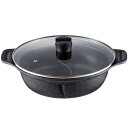 ビストロ・ドゥエシェルタ 2食鍋28CM IH ND-4592両手鍋 28cm IH 仕切り鍋 卓上 おしゃれ ガラス蓋 蓋付き 調理器具 煮込み