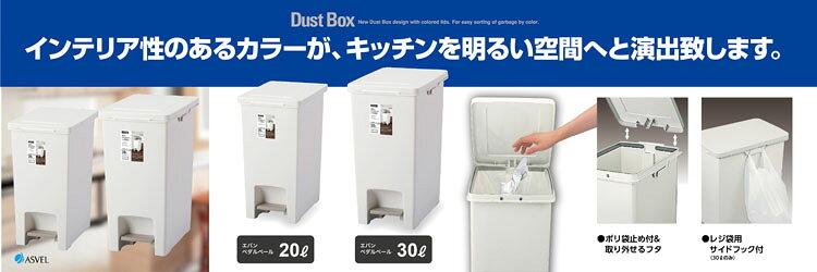 ゴミ箱 インテリア ダストボックス エバン ペダルペール20L ホワイト A6001ペダルペール ゴミ箱 屋内ペール 手が触れない ダストボックス シンプル スタイリッシュ 足で開ける 清潔 キッチン 【B】 [3]