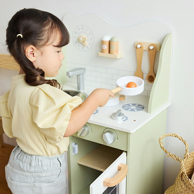 おもちゃ かわいい お料理ごっこ おままごとキッチン/フォレストグリーン TYPR44048N ごっこ遊び 木製 おしゃれ 調理道具 インテリア パステルカラー 誕生日プレゼント クリスマスプレゼント ギフト キッズ PolarB DADWAY