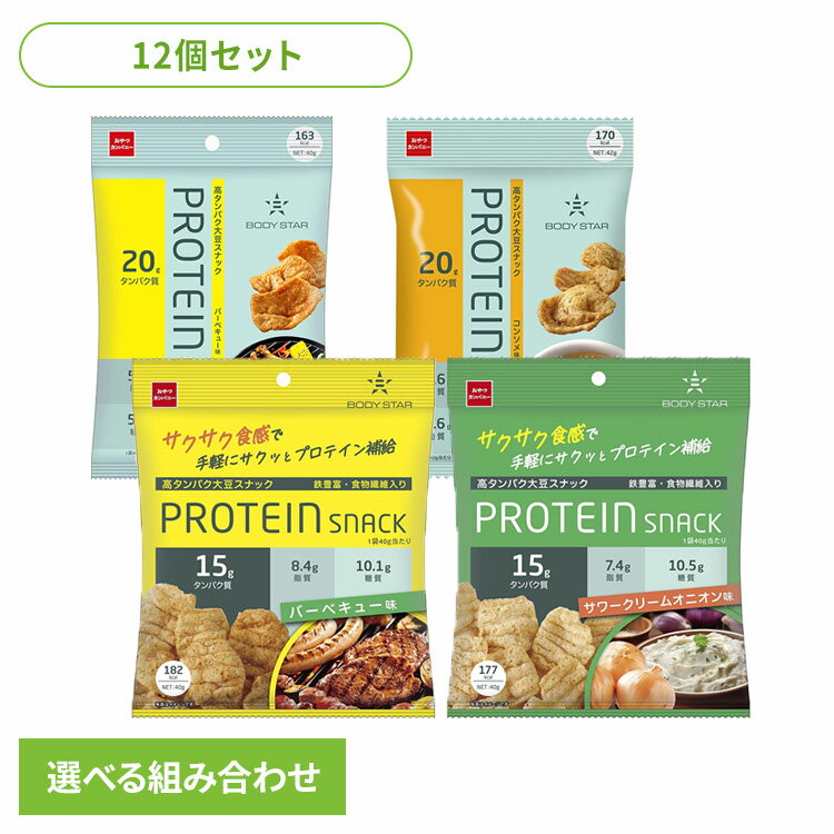 【12個】BODYSTAR ボディスター プロテインスナックバーベキュー味 40g おやつカンパニー BODY STAR プロテイン タンパク質 大豆 スナック...