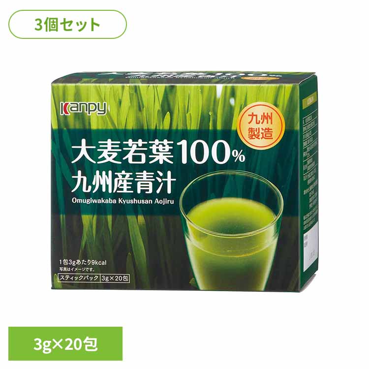 【3個】大麦若葉100％九州産青汁 カンピー 加藤産業 Kanpy 青汁 大麦若葉 九州産青汁 国産 大麦若葉100％ 健康 飲みやすい kanpy