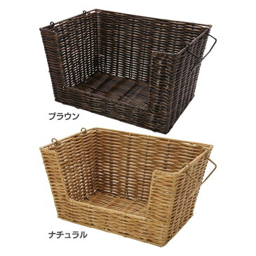 WICKER BASKET シェルフ L A354BRかご カゴ バスケット 収納 おしゃれ プラスチック バスケット収納 収納ボックス ランドリーバスケット 現代百貨 ブラウン ナチュラル【TC】