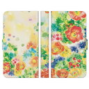 AQUOS sense7 SH-53C SHG10 手帳型 ケース カバー Flowers dance 池田 優 かわいい レディース 水彩 花 花柄 ウォーターカラー リス 動..