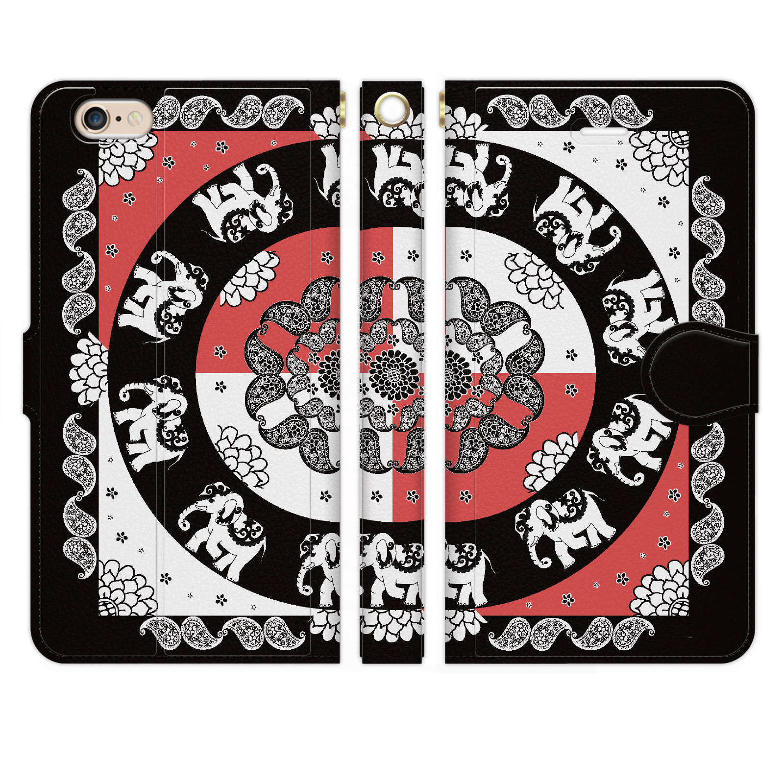 AQUOS sense2 SH-01L SHV43 SH-M08 手帳型 スマホ ケース カバー エスニック 象 type:C ぞう ゾウ ロータス アジアンテイスト トライバル グッズ ギフト ペイズリー バンダナ ペア キレイ おしゃれ かわいい カワイイ 人気 おすすめ 可愛い アクオス センス センス2のサムネイル