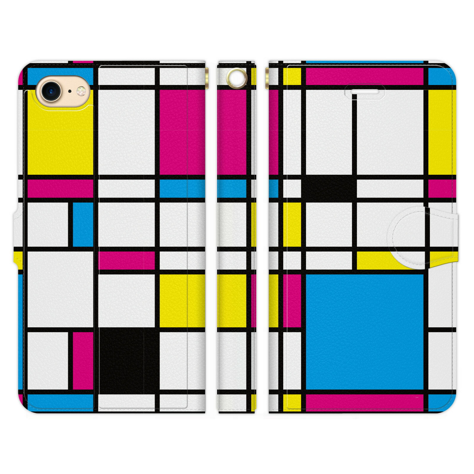 URBANO L02 / KYY22 手帳型 スマホ ケース カバー モンドリアン モンドリアン柄 ブロック 四角 チェック 幾何学模様 カラフル ボックス ペア おそろい 流行 おしゃれ グッズ アルバーノ Android au docomo softbank アンドロイド エーユー オーダーメイド おすすめのサムネイル