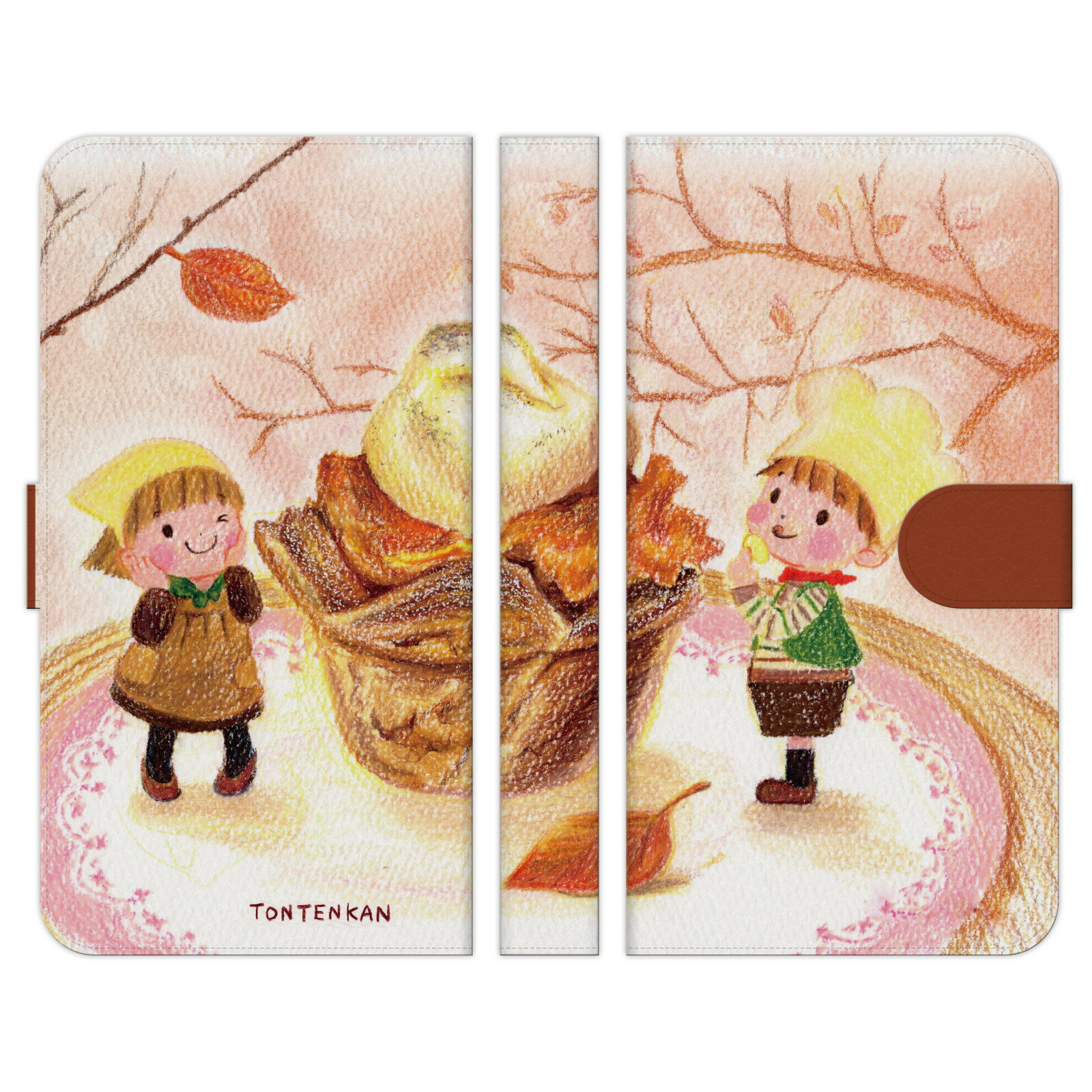 AQUOS R compact / SHV41 SH-M06 手帳型 スマホ ケース カバー 秋のアップルパイ 01 TONTENKAN イラスト 色えんぴつ 絵本 tontenkan ほのぼの 秋 ケーキ スイーツ SHARP シャープ アクオス Android au docomo softbank アンドロイド エーユー オーダーメイド おしゃれのサムネイル