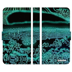かんたんスマホ 各種 手帳型 スマホ ケース カバー brains GreenLAND Stadium 現代アート 絵師白道 hakudou かんたんスマホ3 かんたんスマホ2 A205KC A001KC