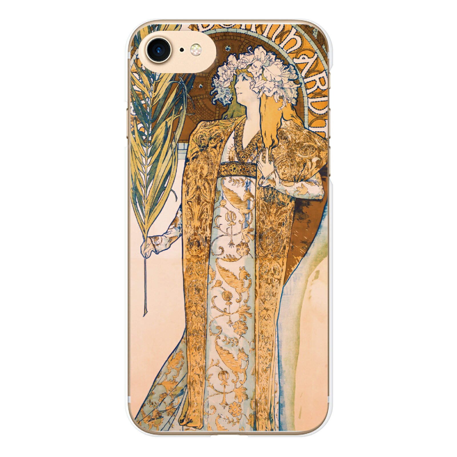 AQUOS wish SHG06 A104SH SH-M20 SH-RM20 ハード ケース カバー ミュシャ ジスモンダ 舞台 gismonda 乙女 髪飾り alphonse mucha 版画 リトグラフ レース 人物 花 花びら 草木 花柄 アール ヌーボー アルフォンス 名作 名画 画家 絵画 西洋画 ヴィンテージ おもしろ ユニーク