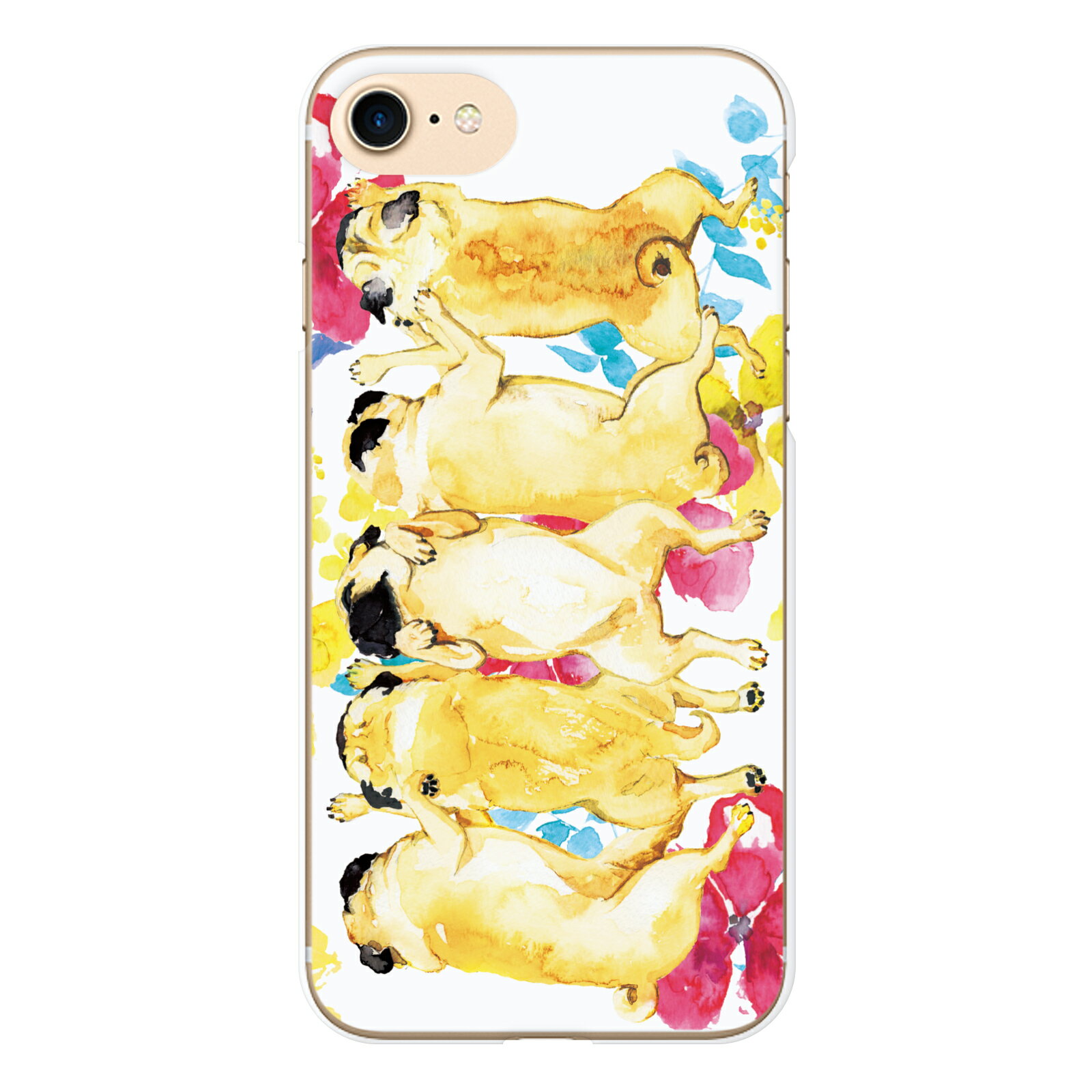 らくらくスマートフォン4 / F-04J ハード スマホ ケース カバー コロコロパグ A NoA パグ グッズ 鼻ぺちゃ犬 犬 イヌ かわいい Android au docomo softbank アンドロイド エーユー オーダーメイド おしゃれ おすすめ オリジナル お祝い お揃い カップル ギフト キレイ