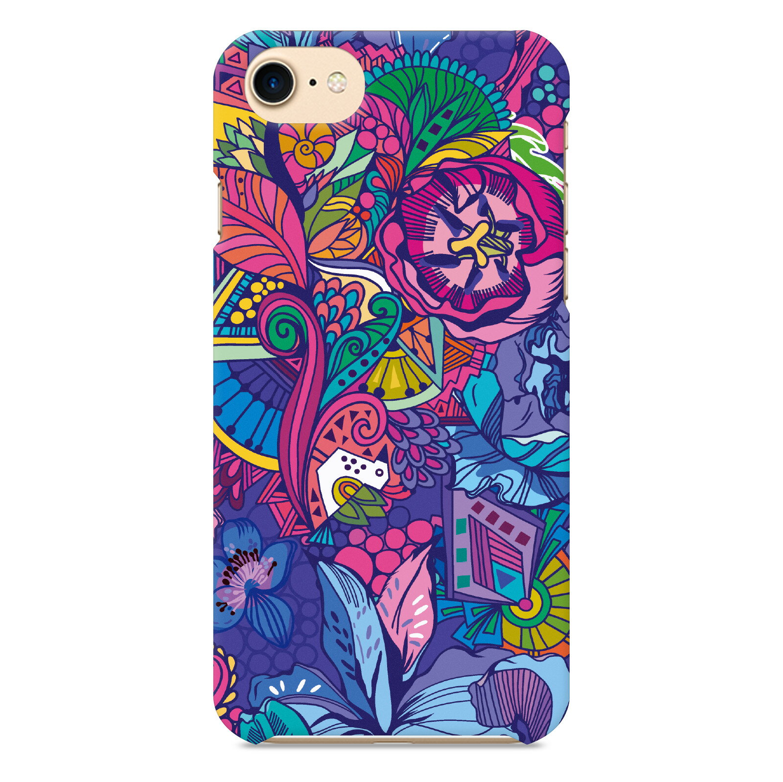 AQUOS sense3 basic / 907SH ハード スマホ ケース カバー 花柄 サイケデリック：C サイケ カラフル フラワー 花 模様 エスニック ペイズリー ペーズリー スカーフ柄 アジアン アジアンテイスト雑貨 グッズ おしゃれ かわいい カワイイ アクオス センス3 ベーシックのサムネイル