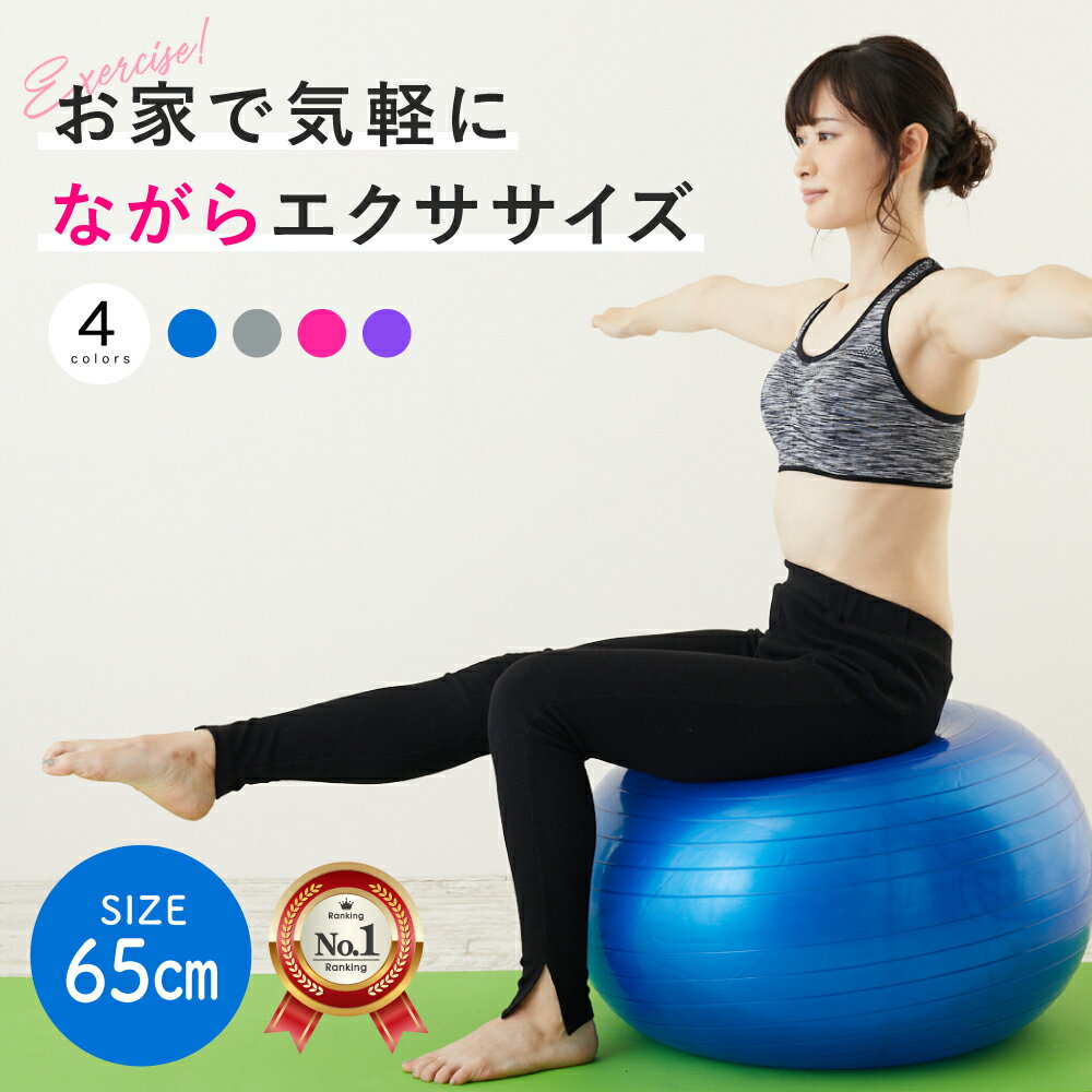 【 クーポン配布中! 】 バランスボール 65cm エクササイズボール 体幹トレーニング 器具 ヨガボール ダイエット エクササイズ ヨガ ダイエット ストレッチ 人気 フットポンプ付き vi0425