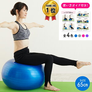 【本日ポイント10倍！】バランスボール 65cm エクササイズボール 体幹トレーニング 器具 ヨガボール ダイエット エクササイズ　ヨガ ダイエット ストレッチ 人気 フットポンプ付き 使い方ガイド付き