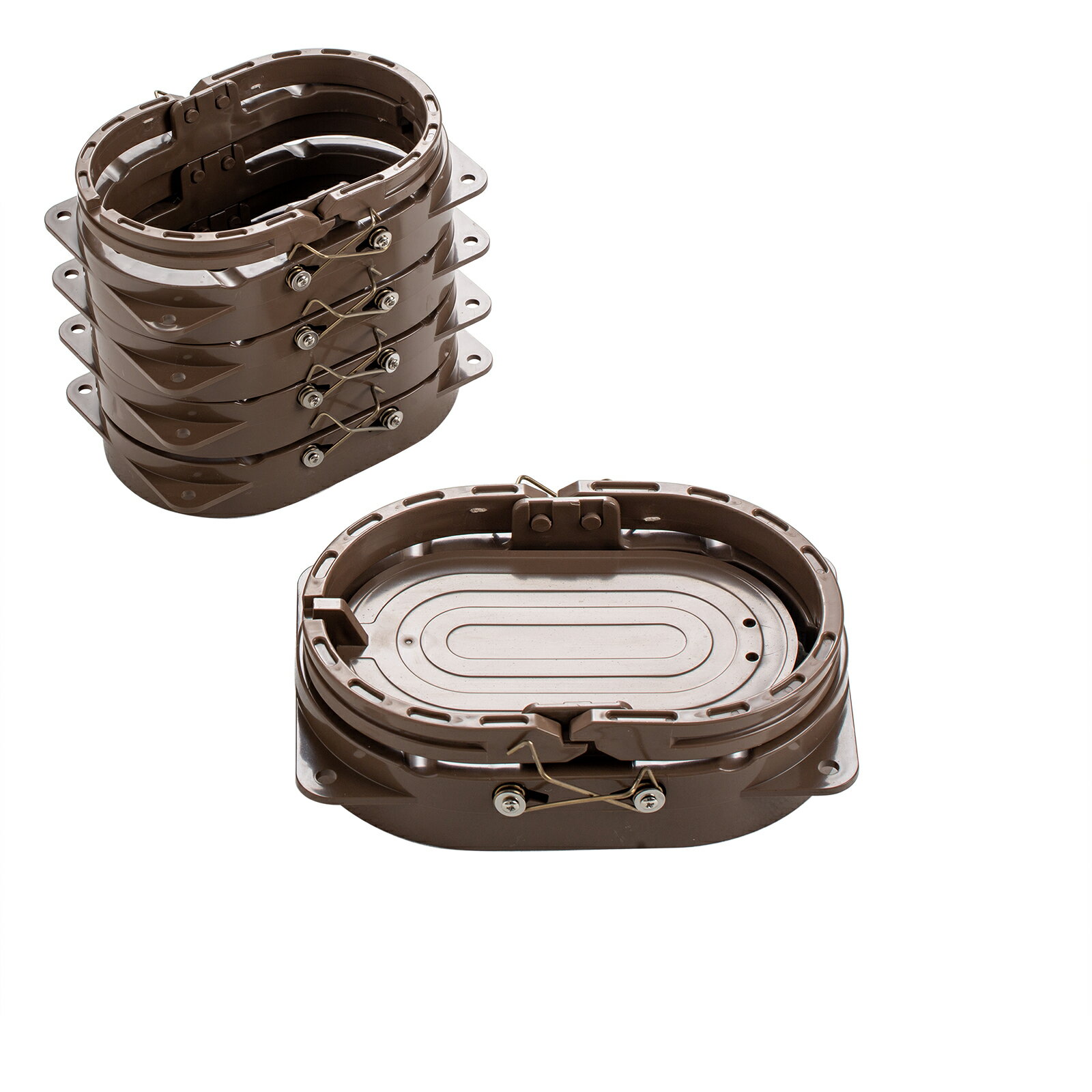 【新3代目】くくり罠 踏み板 15cm踏板 わな用踏み板 台座一体型 台座付き くくりわな 人気 設置簡単 軽量 ABS樹脂 4つの固定穴を持つ 新型 三代目 踏板セット 丸型足罠 狩猟 猪 鹿わな 有害鳥獣の駆除