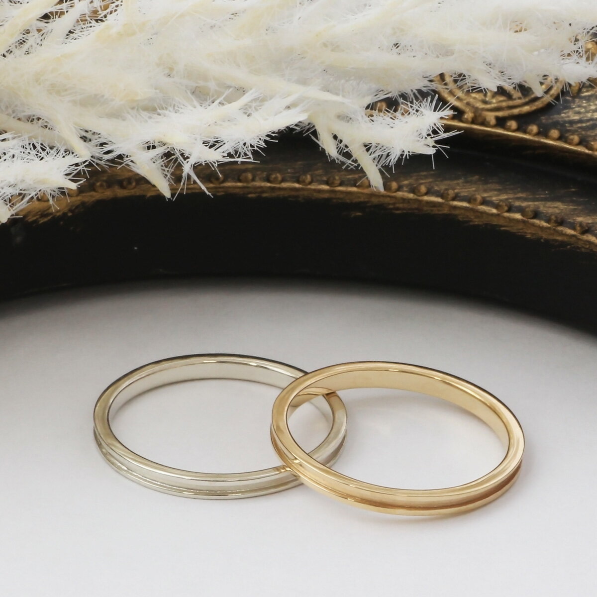 【マリッジリング】プラチナ&ゴールド ペアリング【シンプルデザイン】【名入れ刻印無料】【サイズ直し無料】【0号から30号まで対応】【選べる素材】ランキング1位 ...