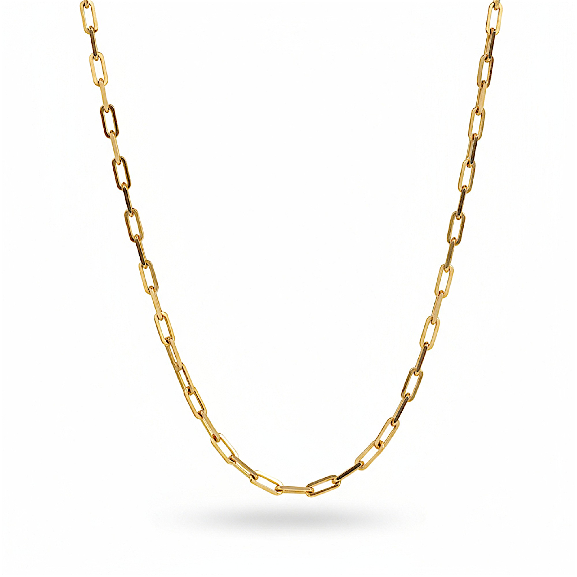 【18金イエローゴールド】長小豆チェーンネックレス 43cm 日本製 18金チェーン 18金ネックレス クリス..