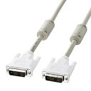 ●DVI(29pinまたは24pin)コネクタを持つパソコンとDVI(29pinまたは24pin)コネクタを持つディスプレイを接続するケーブルです。●3重シールド(TMDS信号線のみ)構造です。ケーブルの中心から「アルミシールド、アルミシールド、編組シールド」と3重のシールド処理を施し、ノイズから大切なデータを守ります。●ツイストペアケーブル(TMDS信号線のみ)です。芯線を2本ずつよりあわせたノイズに強いツイストペア線を使用しています。●ダブルフェライトコアを採用しています。高周波ノイズを吸収するフェライトコアをケーブル両端に装着しています。●金メッキpinを採用しています。錆にも強く経年変化による信号劣化の心配がない金メッキ処理を施しています。●モールドコネクタを採用しています。内部を樹脂モールドで固め、さらに全面シールド処理を施しています。外部干渉を防ぎ、ノイズ対策も万全で、耐振動・耐衝撃性にも優れています。●接続が簡単なPC99ケーブルです。■ケーブル長:1m■コネクタ形状:DVI24pinオス(DVI-D)インチネジ(4-40)-DVI24pinオス(DVI-D)インチネジ(4-40)■カラー:ケーブル:白/コネクタ:白■ケーブル直径:7.1mm■ケーブル規格:UL20276■対応モード:DVIシングルリンク■対応機種:各社パソコン※DVI-I(29pin)・DVI-D(24pin)コネクタを持つ機種。各社DVIディスプレイ※DVI-I(29pin)・DVI-D(24pin)コネクタを持つ機種。シングルリンクモード用※デュアルリンクモード・アナログモードでは使えません。 ・広告文責（株式会社ビッグフィールド ・072-997-4317）おしゃれで、かわいいアイテムを訳あり在庫処分セール　激安価格で販売中！詳しくはこちら！