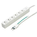 YAZAWA 3P抜け止めマグネットタップ6個口2m白 Y02JKNP602WH