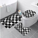 和の地紋文様柄(トイレマットセット) トイレマットセット ユニセックス ホームデコレーション 全て モノトーン 和風 和柄 モノクロ 桜 雪輪 麻の葉 地紋 紗...