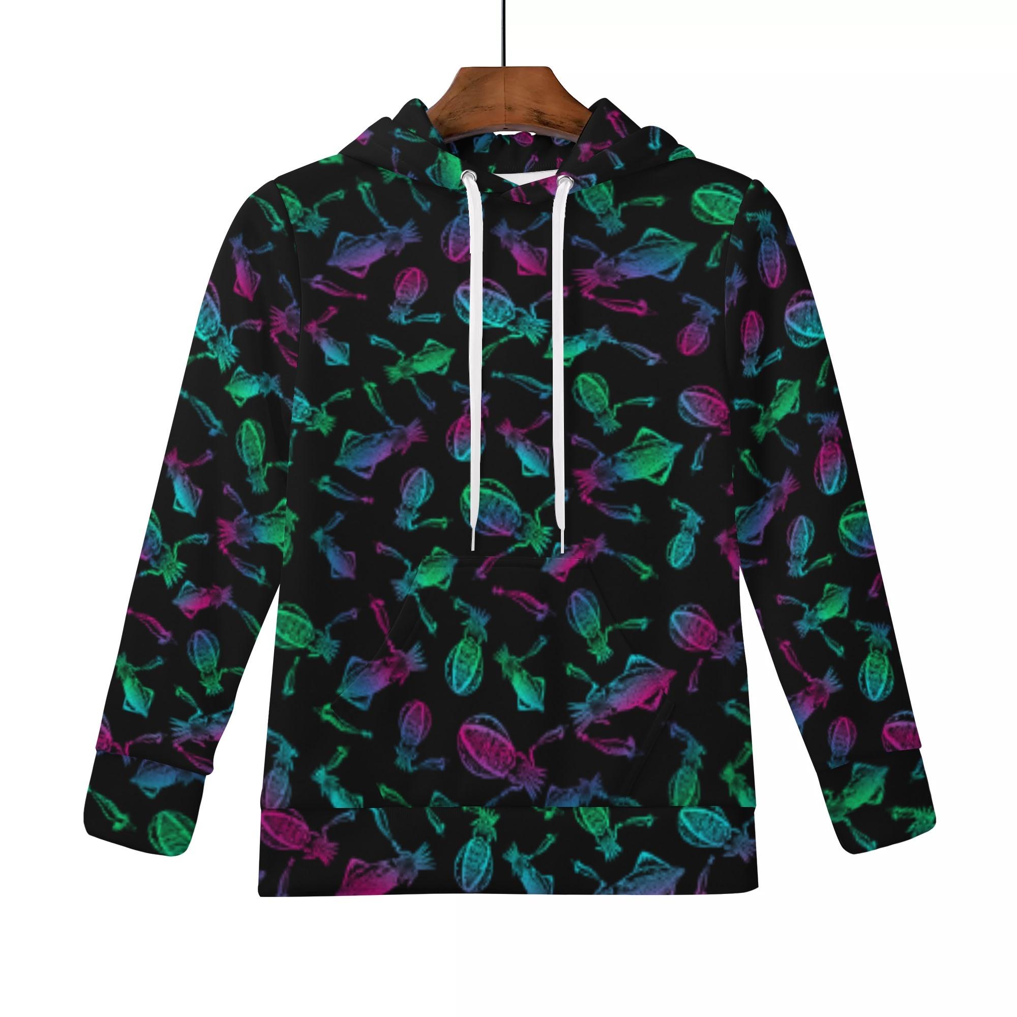 IKA_U16_KP(キッズフードパーカー) キッズフードパーカー キッズ 全て 海 釣り 海釣り 魚釣り アオリイカ マルイカ イカ エギング エギ 渦 渦巻き nekototuribito