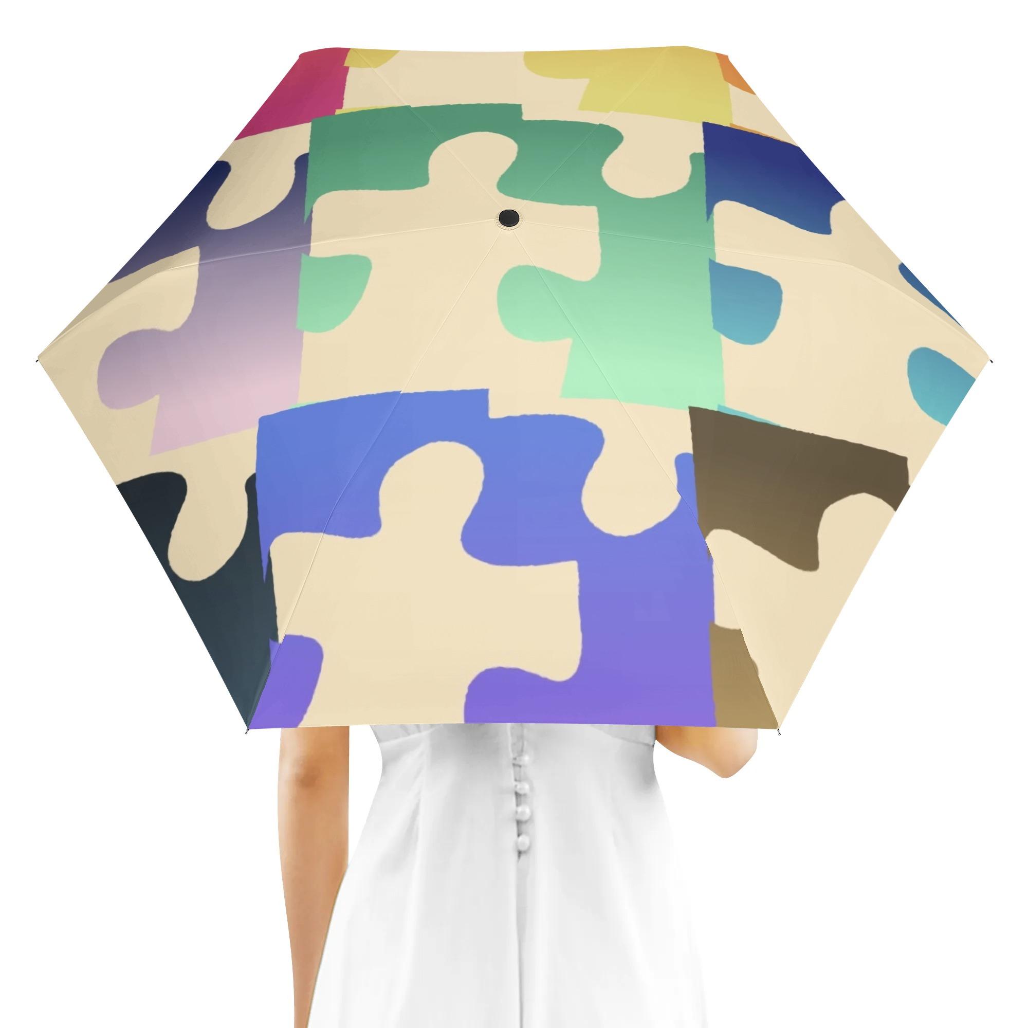 パズル アート(折り畳み傘 外面デザイン) 折り畳み傘 外面デザイン ユニセックス アクセサリー アート ..