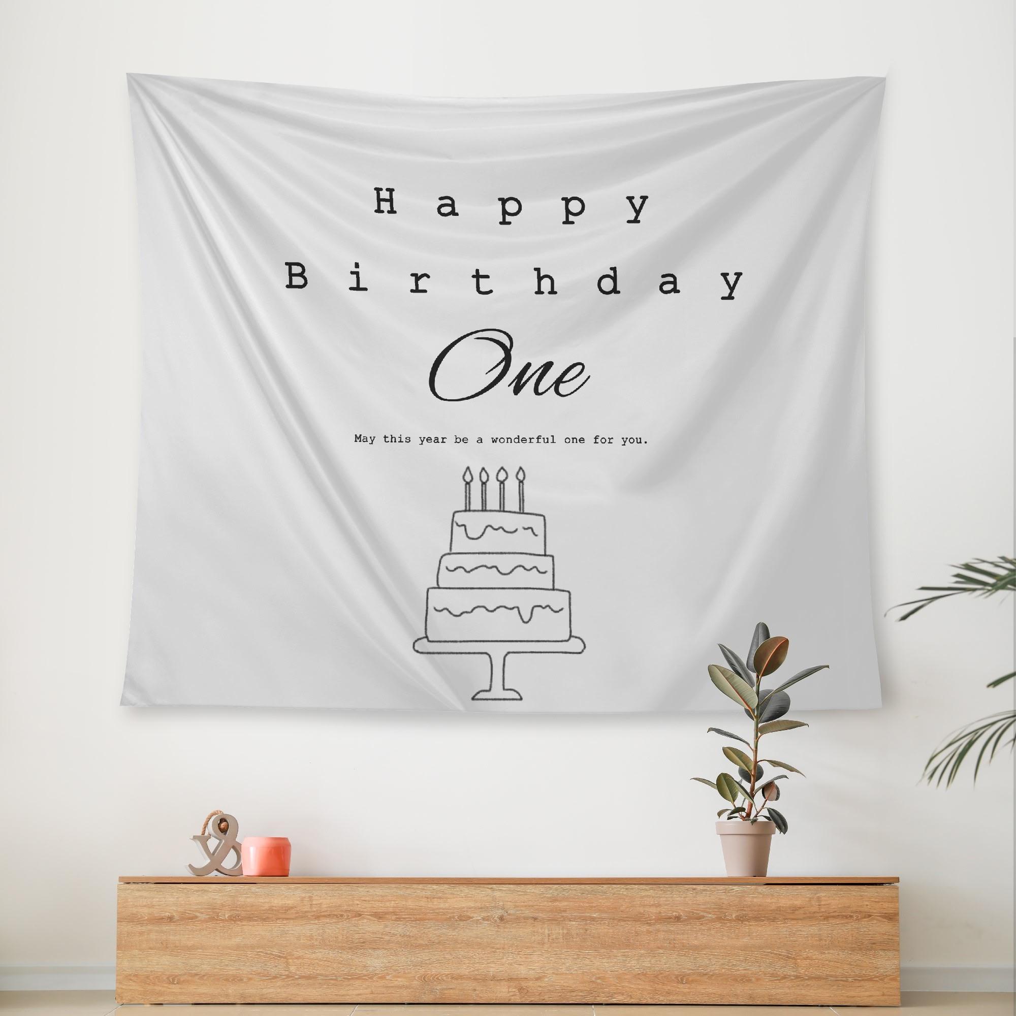 バースデータペストリー/One 1歳用(タペストリー) タペストリー ユニセックス ホームデコレーション 全て バースデータペストリー 1歳 誕生日 インテリア 装飾 meruco made